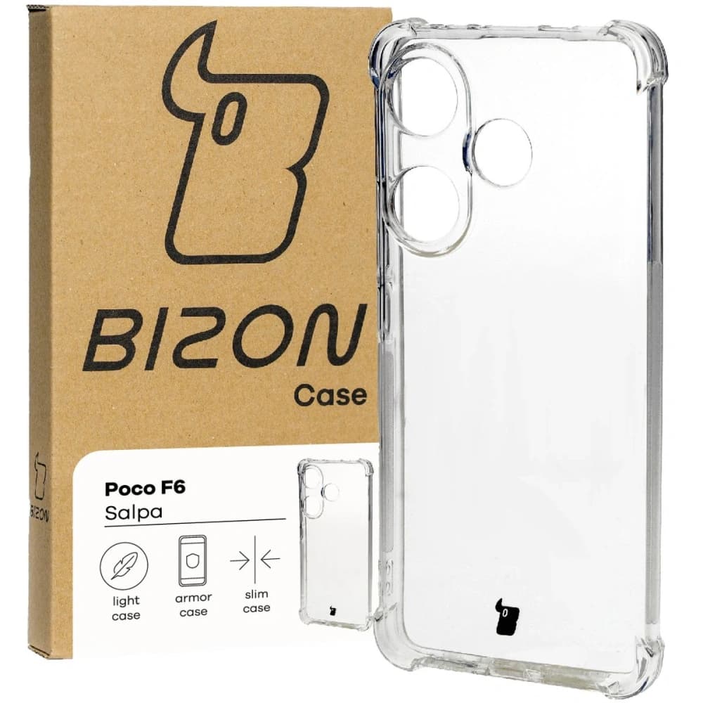 Elastické pouzdro Bizon Case Salpa pro Xiaomi Poco F6 průhledné - 1