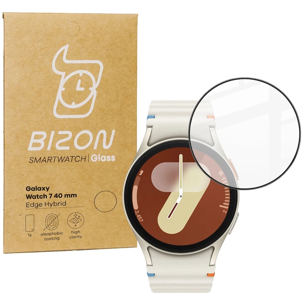 Bizon Glass Watch Edge Hybrid Samsung Galaxy Watch 7 40 mm fekete - 1