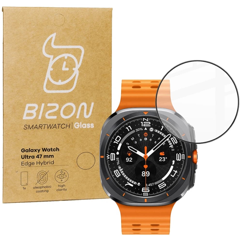 Bizon Glass Watch Edge Hybrid Samsung Galaxy Watch Ultra 47 mm negru - 1