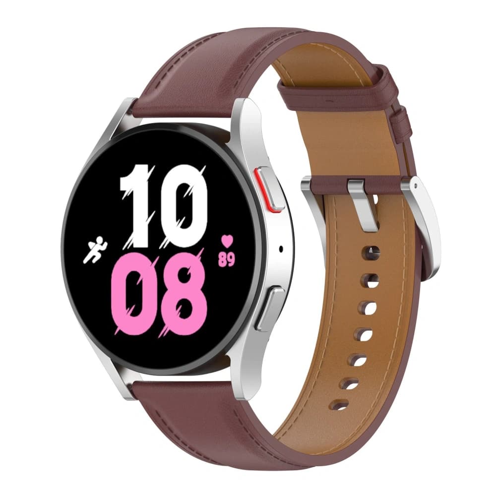 Ceas de mână Bizon Strap Casual Samsung Galaxy Watch FE/7/6/6 Classic/5/5Pro/4/4 Classic maro închis - 1