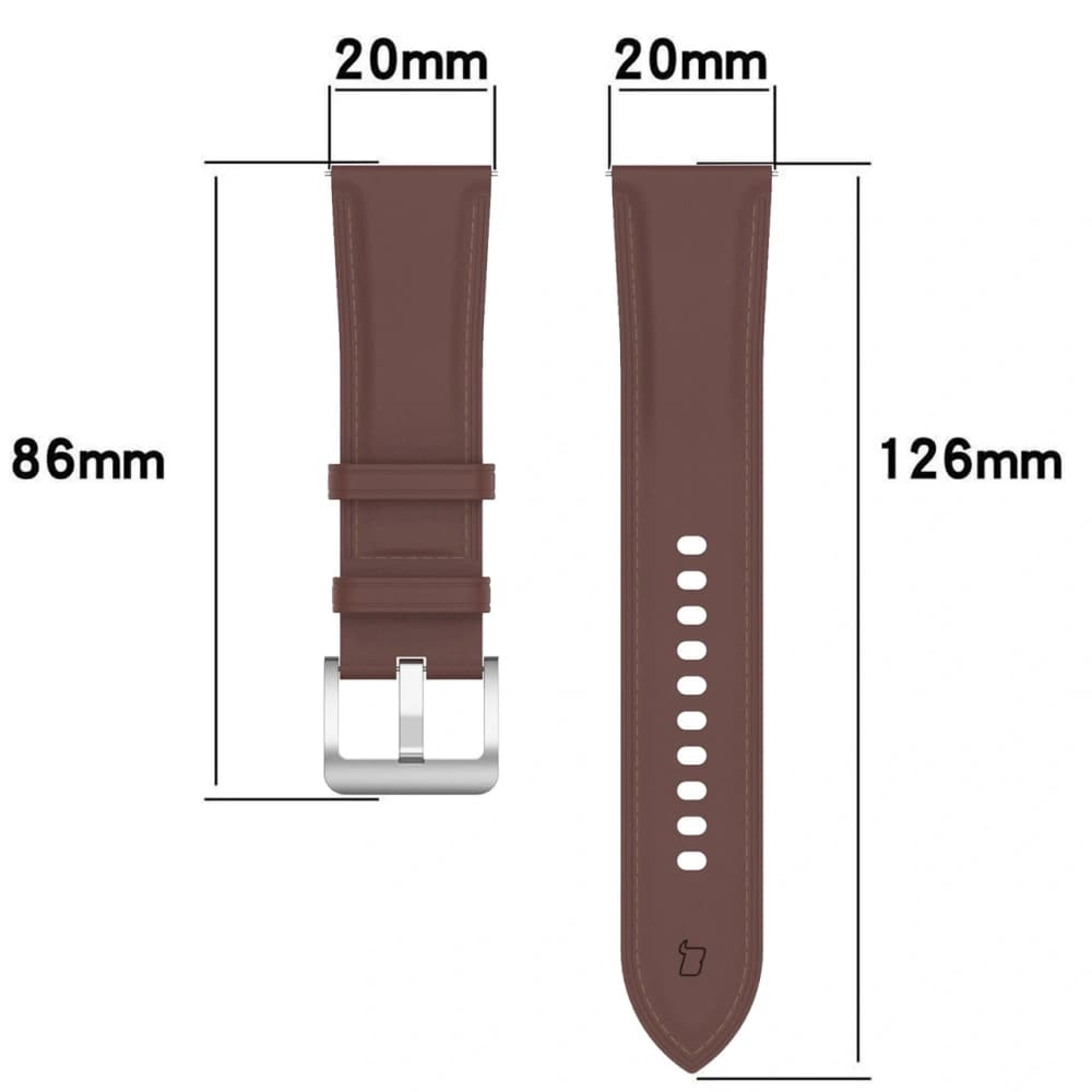 Ceas de mână Bizon Strap Casual Samsung Galaxy Watch FE/7/6/6 Classic/5/5Pro/4/4 Classic maro închis - 3