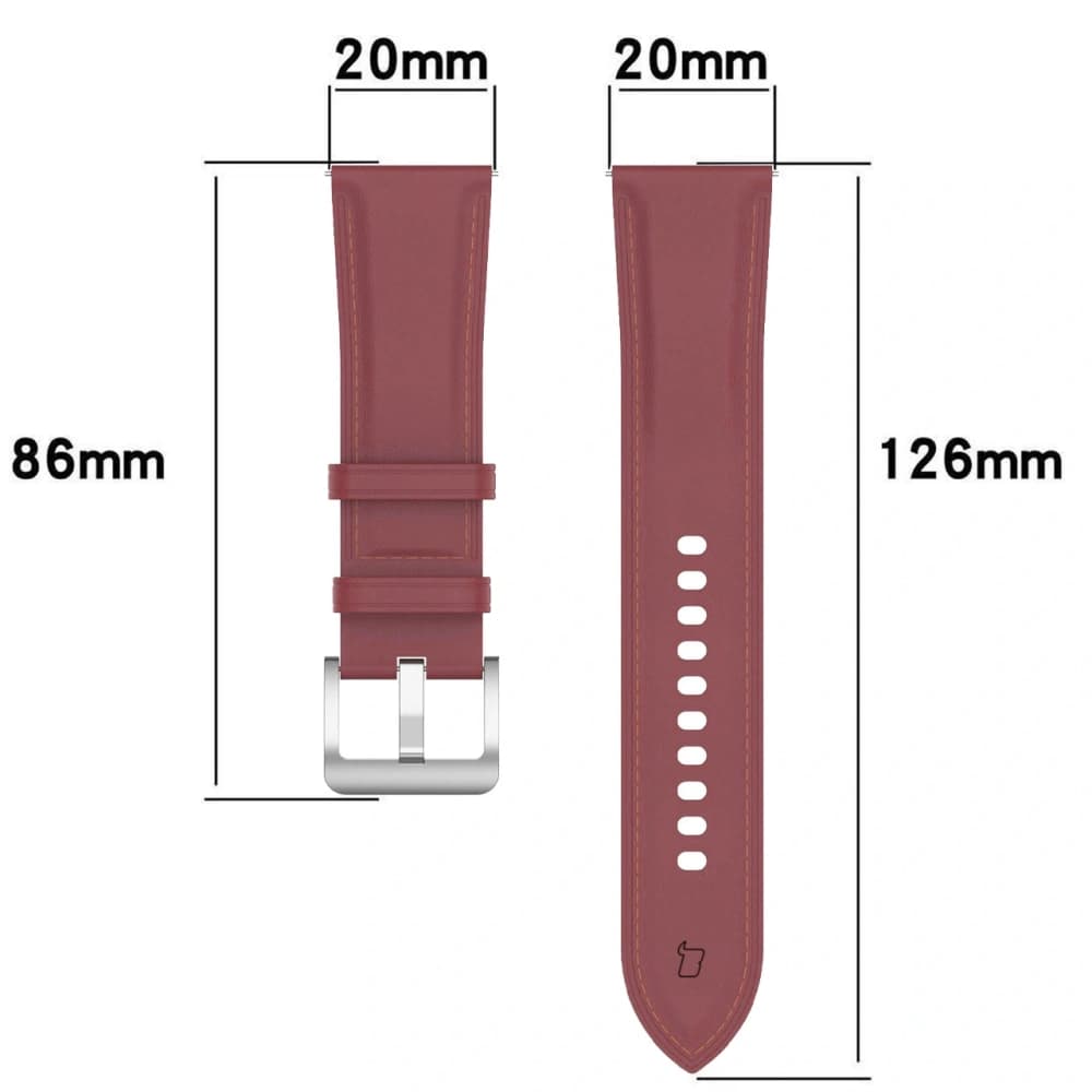 Pasek Bizon Strap Watch Casual do Samsung Galaxy Watch FE/7/6/6 Classic/5/5Pro/4/4 Classic červený - 2