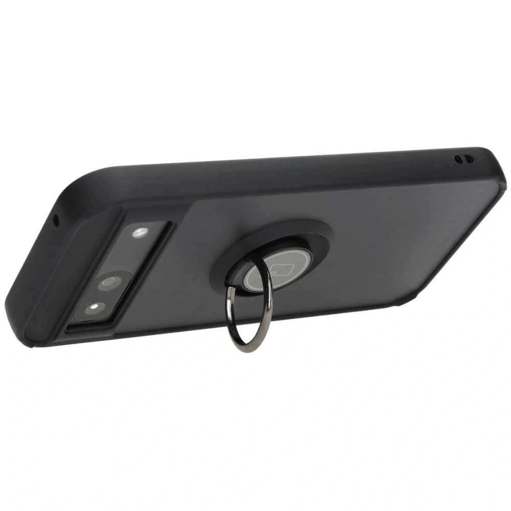 Etui s úchopem na prst Bizon Case Hybrid Ring pro Google Pixel 8a kouřové s černým rámem - 5