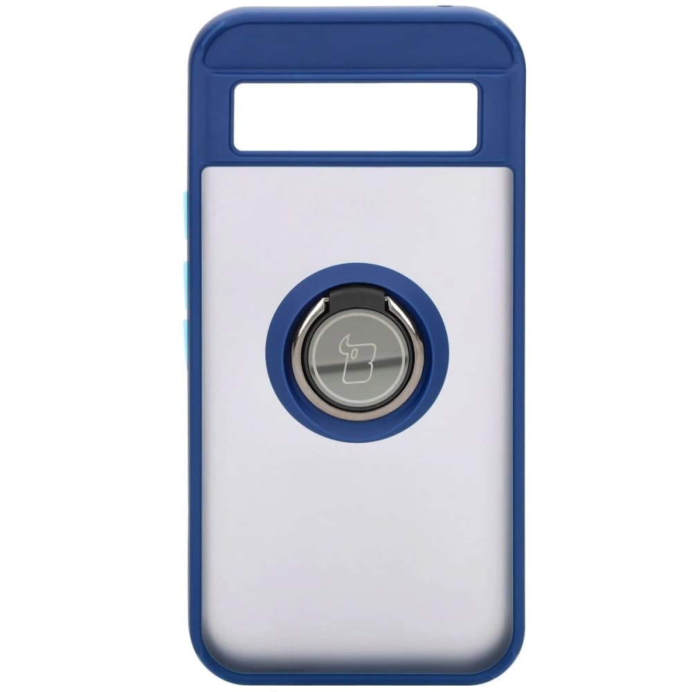 Bizon Case Hybrid Ring Google Pixel 8a füstös színű, sötétkék kerettel - 2