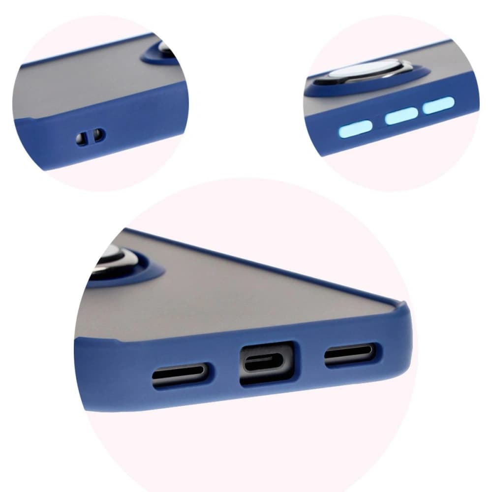 Bizon Case Hybrid Ring Google Pixel 8a füstös színű, sötétkék kerettel - 8