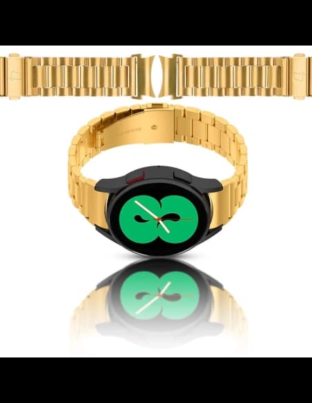 Pásek z nerezové oceli Bizon Strap Watch Aura do Samsung Galaxy Watch FE/7/6/6 Classic/5/5 Pro/4/4 Classic zlatý