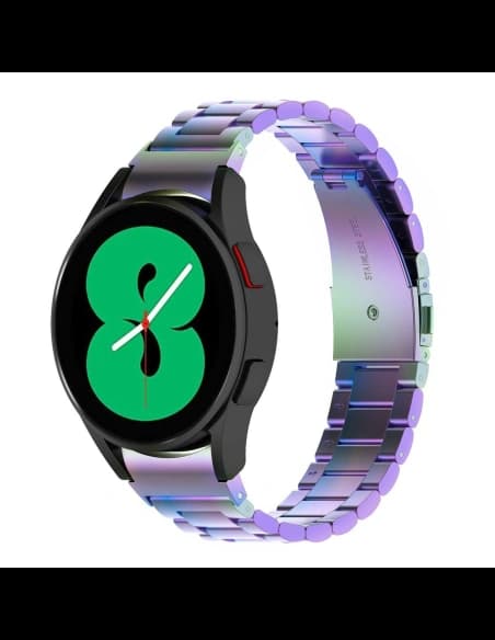 Pasek ze stali nierdzewnej Bizon Strap Watch Aura do Samsung Galaxy Watch FE/7/6/6 Classic/5/5 Pro/4/4 Classic duhový