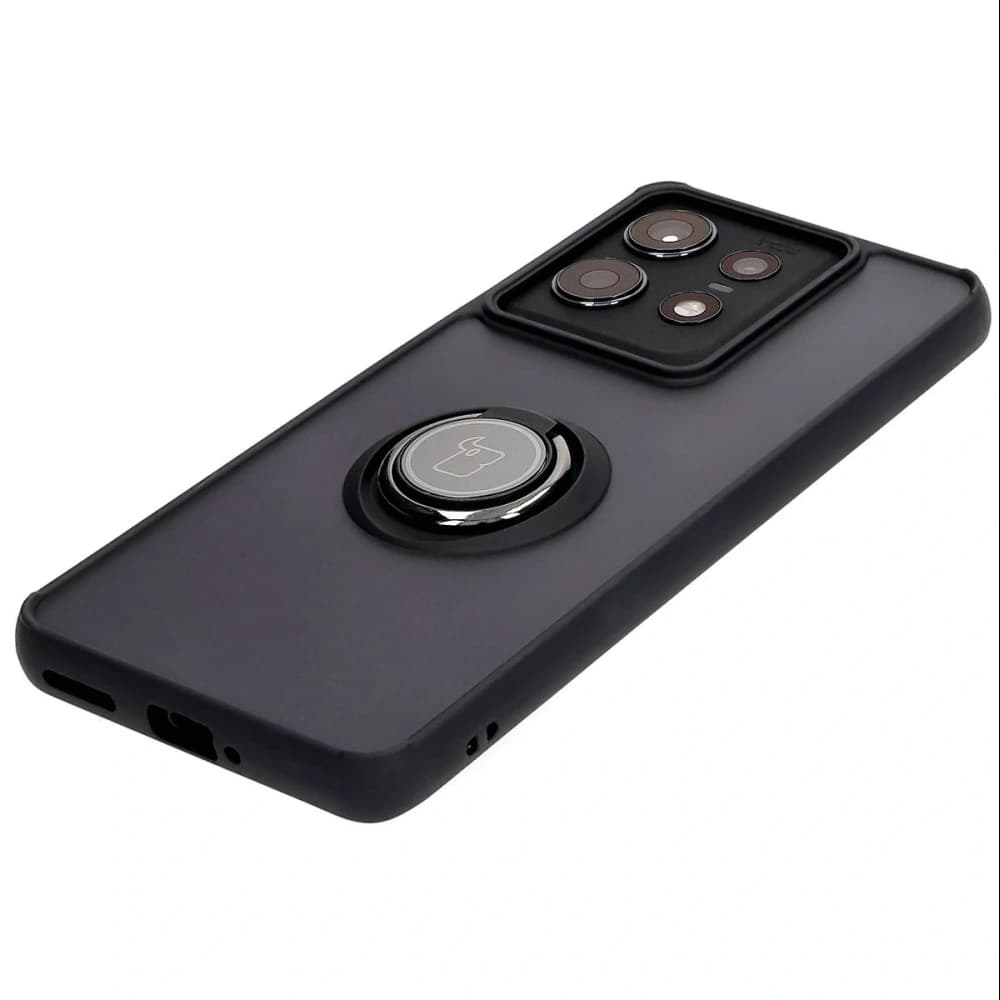 Caz Hybrid Bizon Ring Motorola Edge 50 Pro fumuriu cu un cadru negru - 3