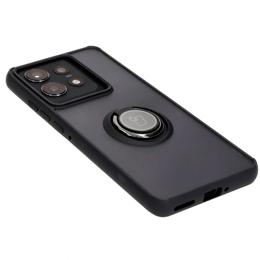 Caz Hybrid Bizon Ring Motorola Edge 50 Pro fumuriu cu un cadru negru - 4