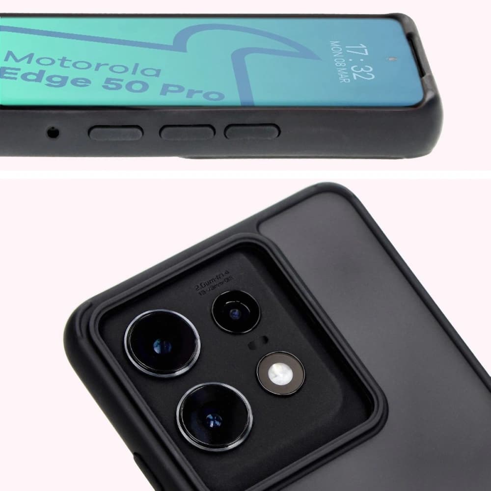 Caz Hybrid Bizon Ring Motorola Edge 50 Pro fumuriu cu un cadru negru - 7