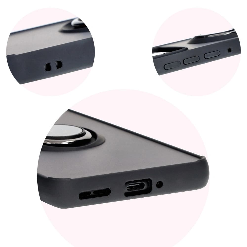 Caz Hybrid Bizon Ring Motorola Edge 50 Pro fumuriu cu un cadru negru - 8