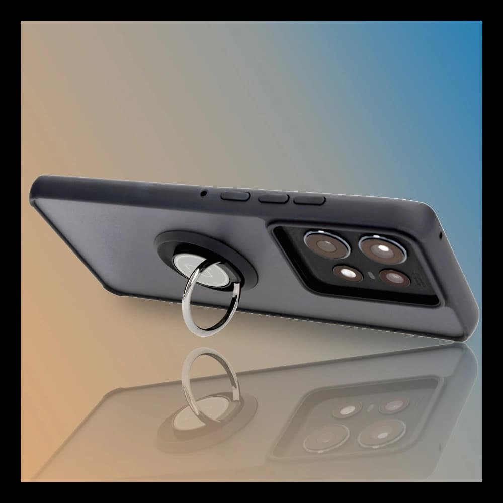 Caz Hybrid Bizon Ring Motorola Edge 50 Pro fumuriu cu un cadru negru - 9