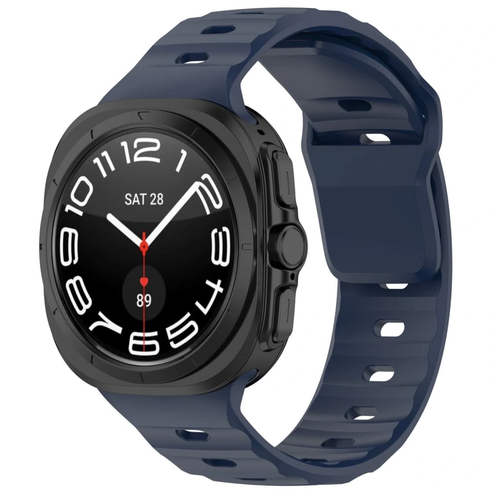 Ceas cu curea din silicon Bizon pentru Samsung Galaxy Watch Ultra 47 mm de culoare albastru marin - 1