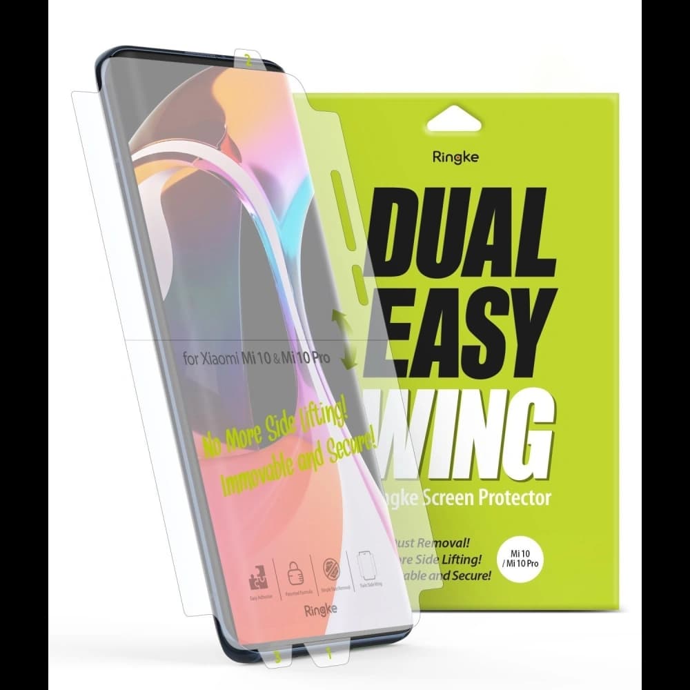 Ringke Xiaomi Hydrogel-Folie Dual Easy Wing Vollabdeckung Mi 10/Pro [2 PACK] - 1