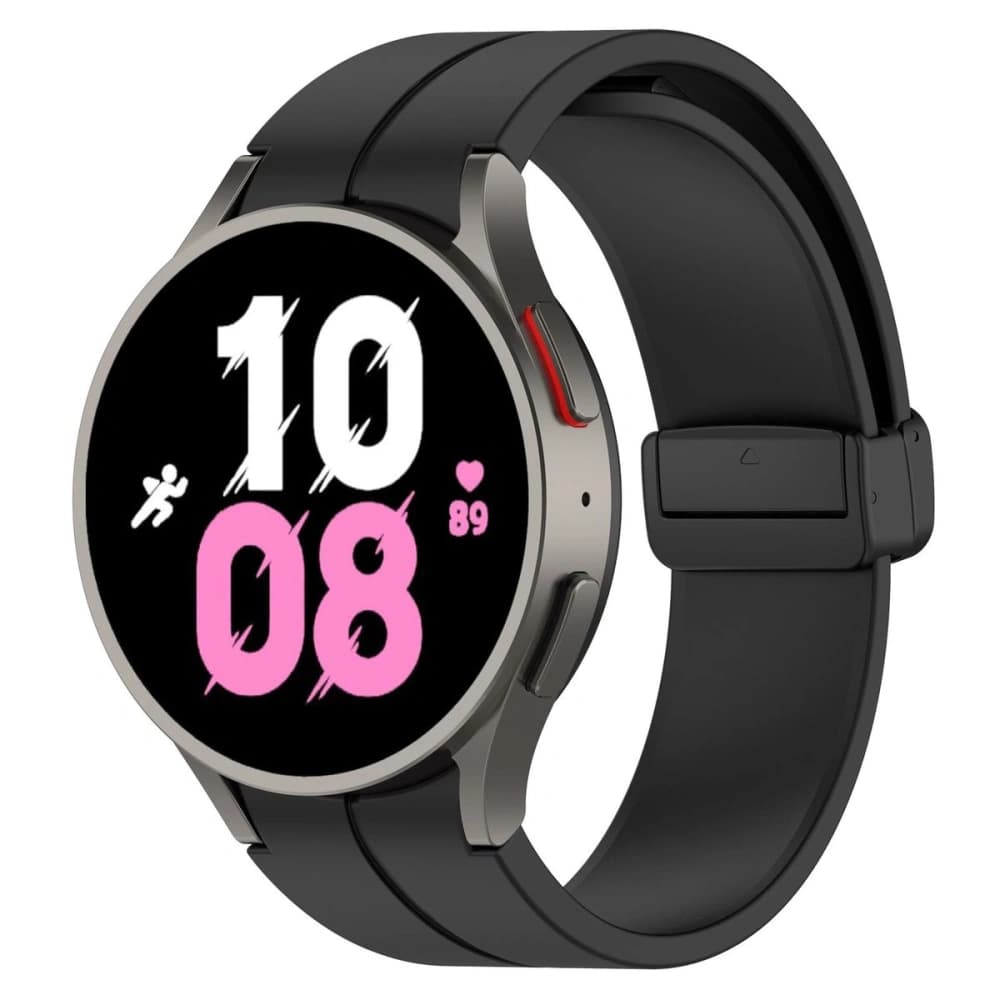 Bizon Strap Uhr Silikon Samsung Galaxy Watch FE/7/6/6 Classic/5/5 Pro/4/4 Classic schwarz - 1
