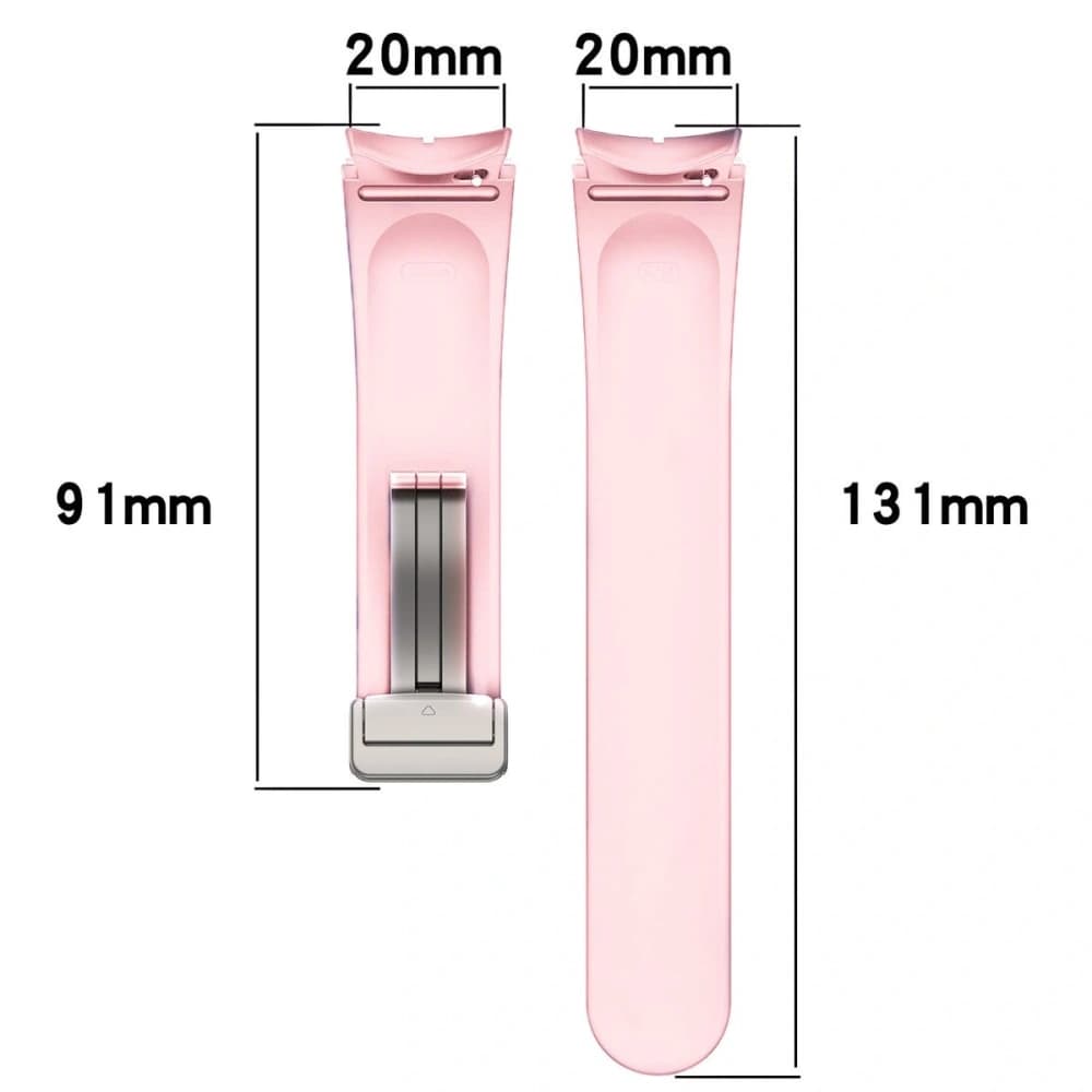 Ceas cu brățară din silicon Bizon Samsung Galaxy Watch FE/7/6/6 Classic/5/5 Pro/4/4 Classic roz deschis - 2