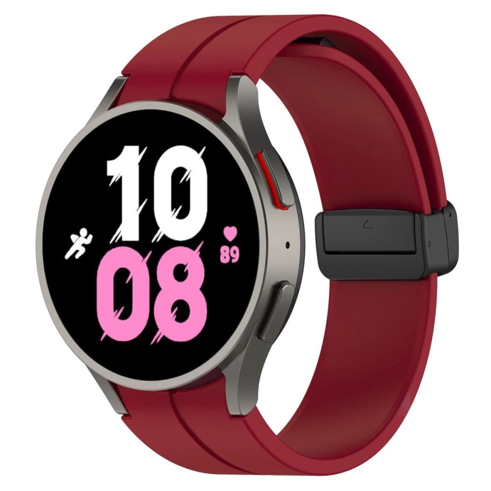 Bizon Strap Watch Silicone Samsung Galaxy Watch FE/7/6/6 Classic/5/5 Pro/4/4 Classic burgundy - 1