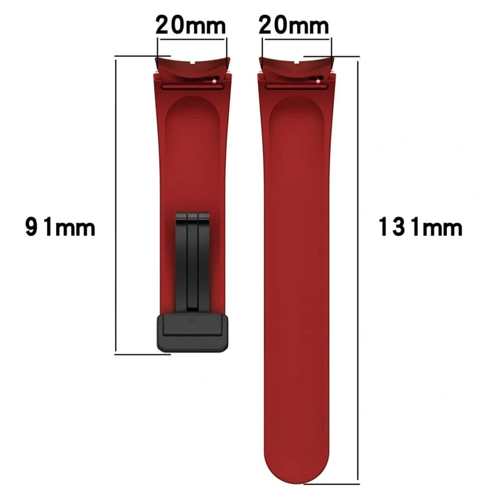 Bizon Strap Watch Silicone Samsung Galaxy Watch FE/7/6/6 Classic/5/5 Pro/4/4 Classic burgundy - 2