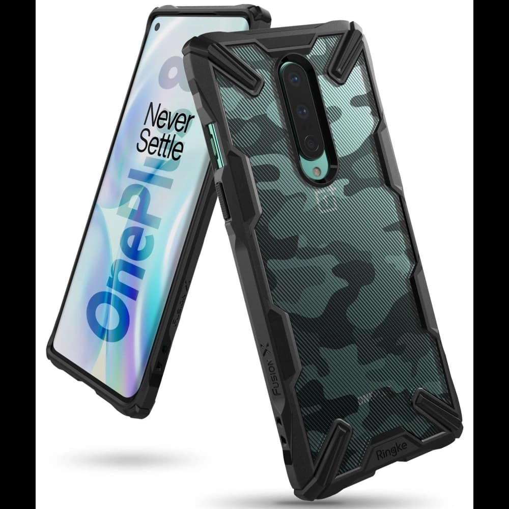 Etui Ringke Fusion-X OnePlus 8 Camo (Moro) černé - 3