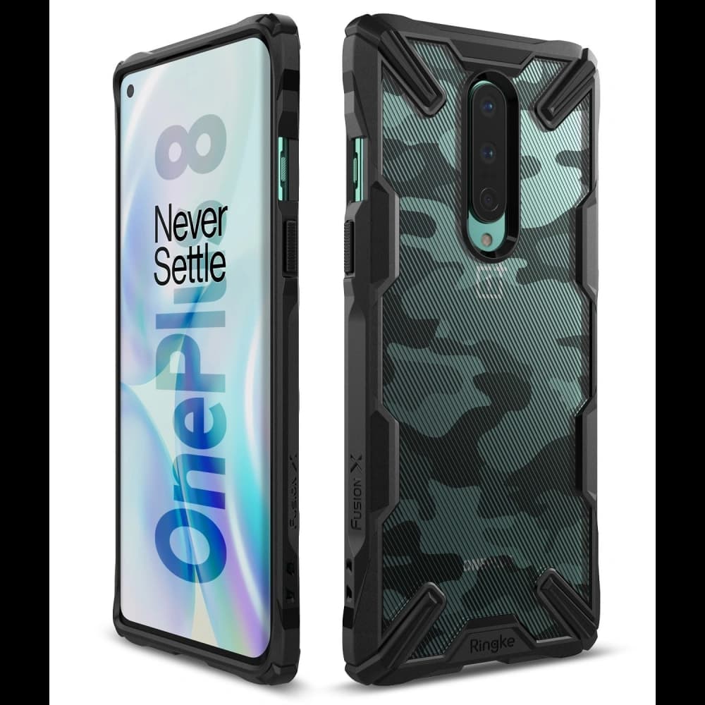 Etui Ringke Fusion-X OnePlus 8 Camo (Moro) černé - 2