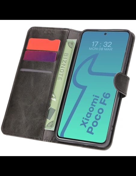 Etui s klopou Bizon Case Pocket pro Xiaomi Poco F6 černé