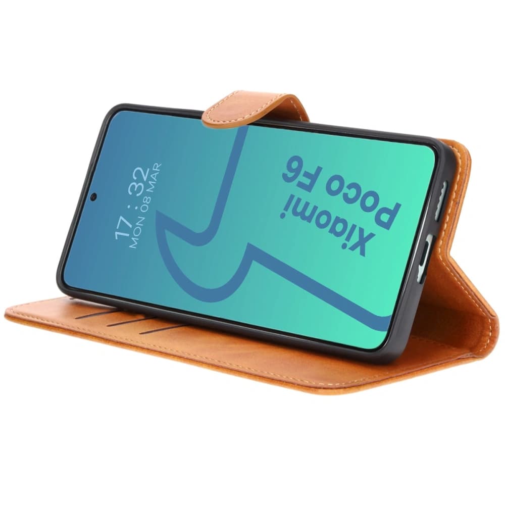 Etui s klopou Bizon Case Pocket do Xiaomi Poco F6 hnědé - 5