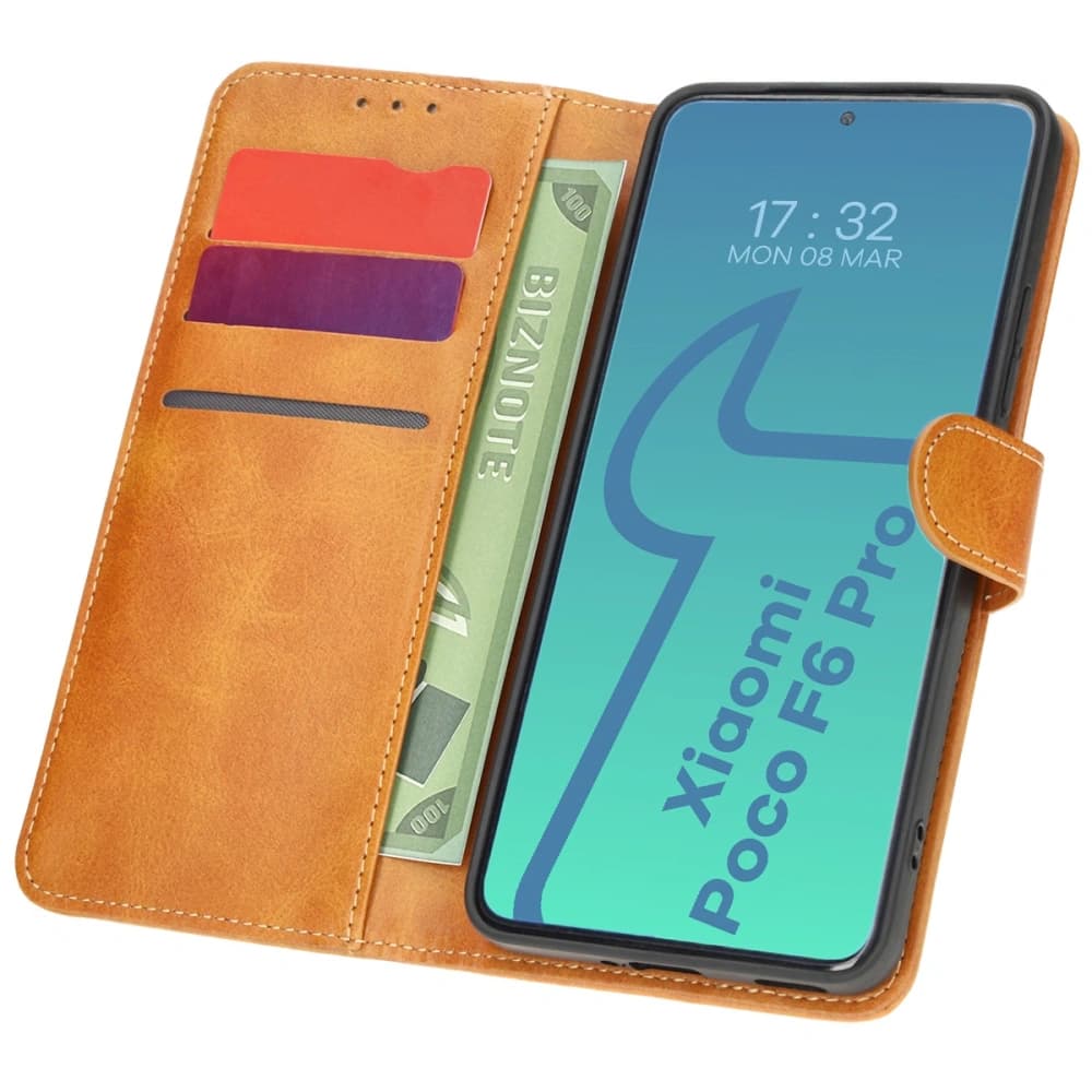 Bizon Case Pocket Xiaomi Poco F6 Pro barna - 1