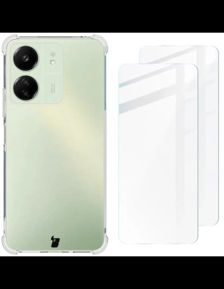 Bizon Case Clear Pack Hülle + 2x Bildschirmglas Xiaomi Redmi 4G klar