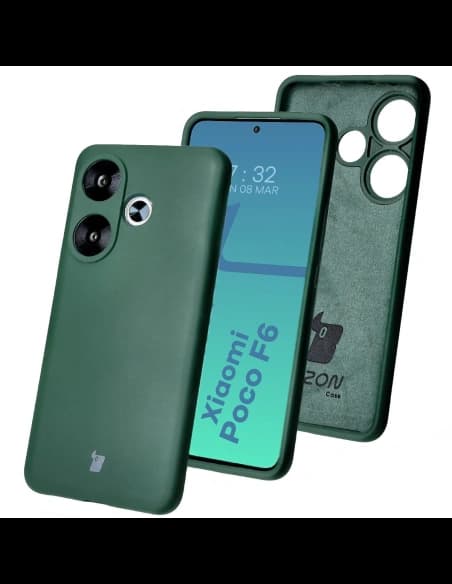 Silikonové pouzdro Bizon Soft Case pro Xiaomi Poco F6 tmavě zelené