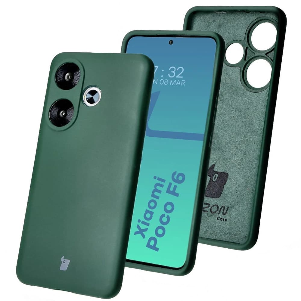 Silikonové pouzdro Bizon Soft Case pro Xiaomi Poco F6 tmavě zelené - 1