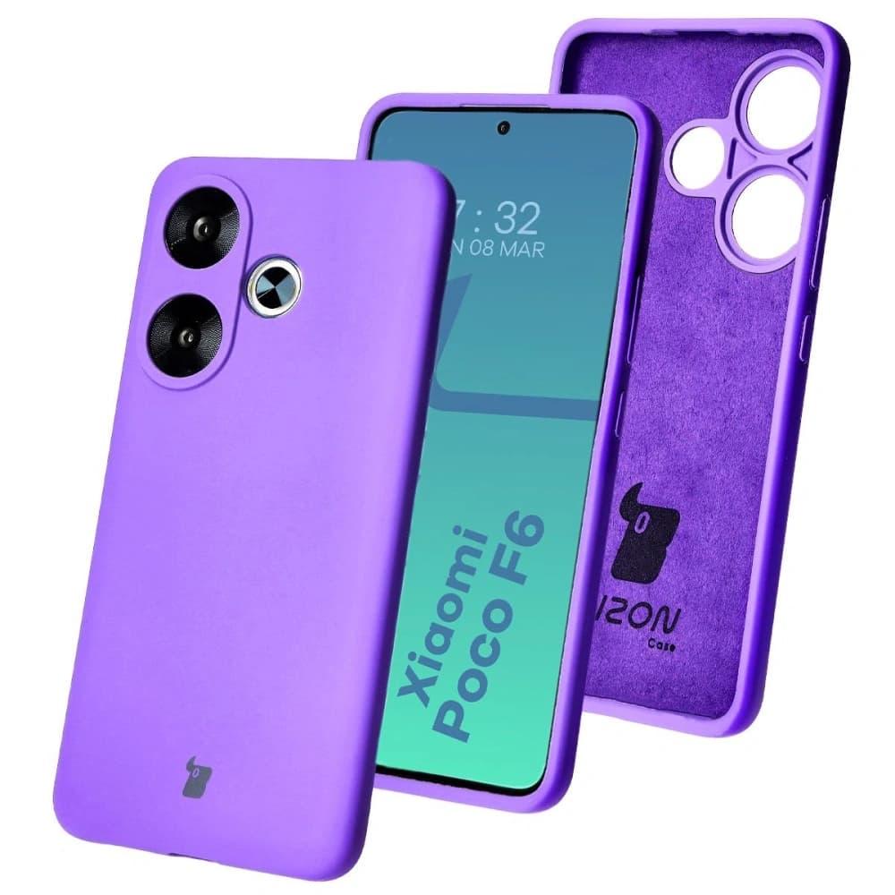 Silikonové pouzdro Bizon Soft Case pro Xiaomi Poco F6 fialové - 1