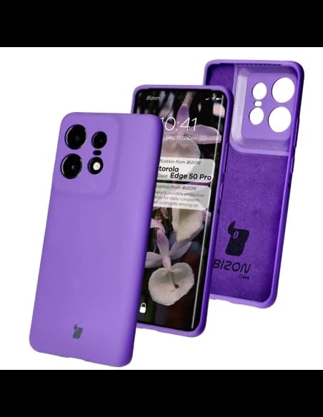Silikonové pouzdro Bizon Soft Case pro Motorola Edge 50 Pro fialové