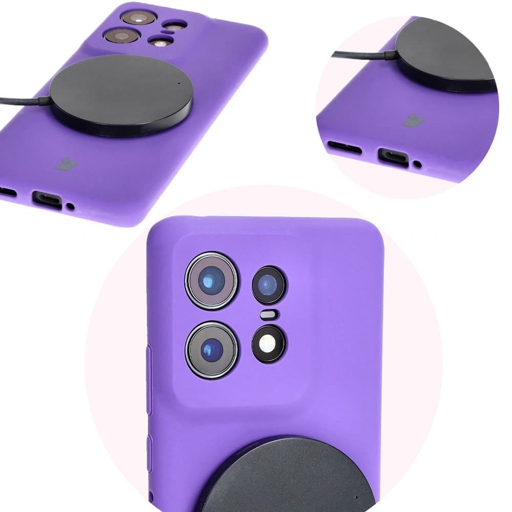 Husă moale Bizon pentru Motorola Edge 50 Pro, violetă - 12