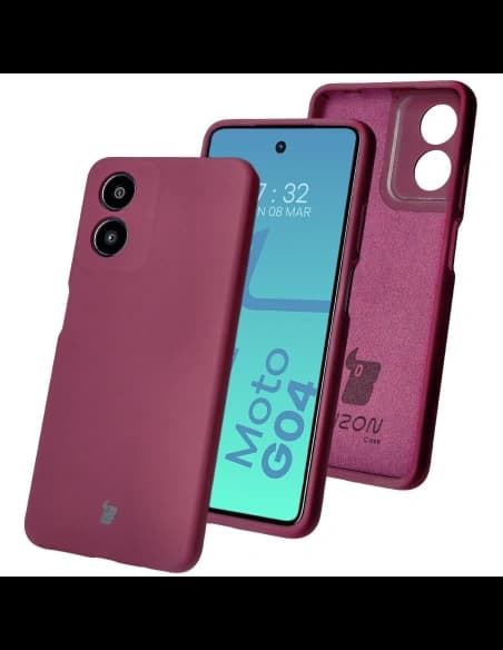 Caz moale Bizon pentru Motorola Moto G04 violet închis
