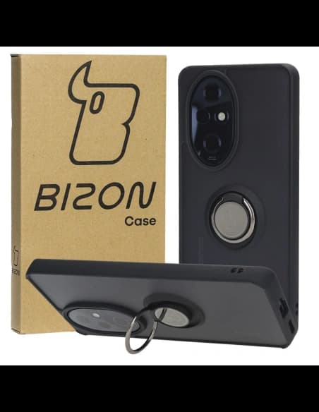 Bizon Case Hybrid Ring Honor 200 Pro smoky with a black frame