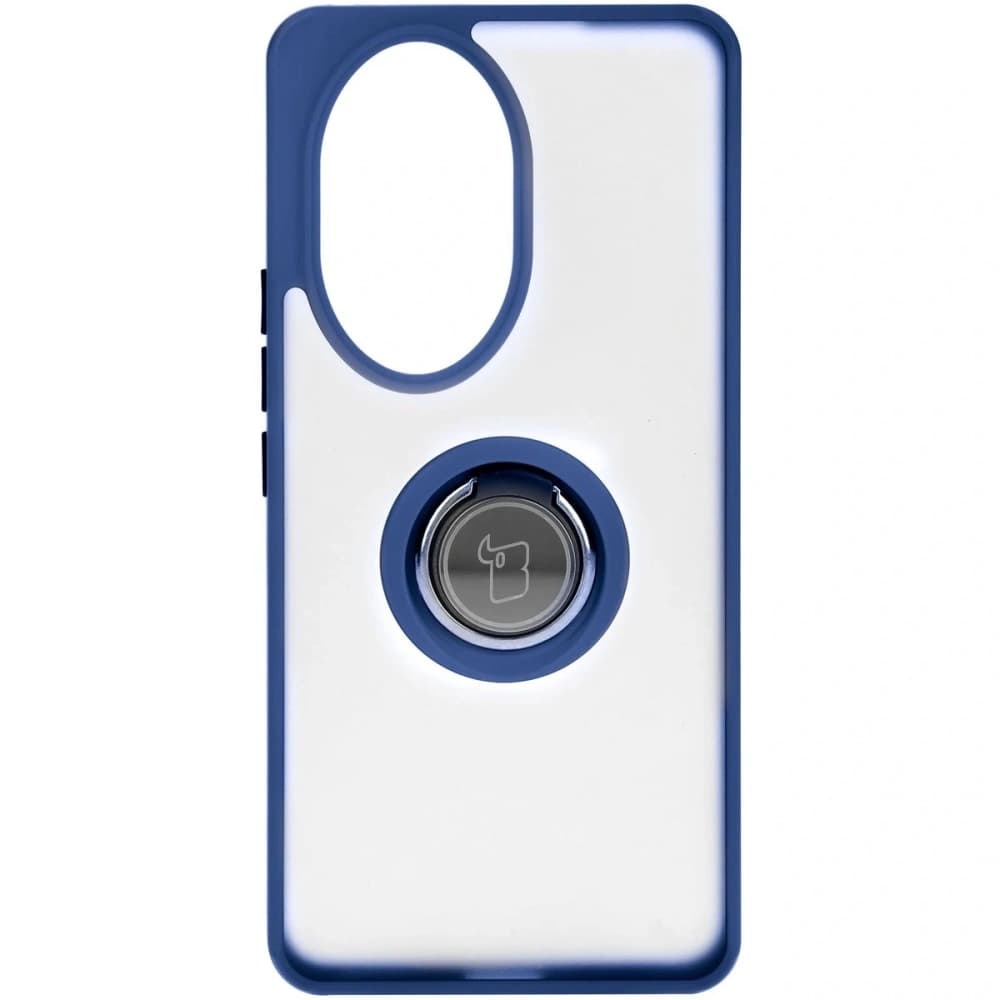 Bizon Case Hybrid Ring Honor 200 Pro smoky with a navy blue frame - 2