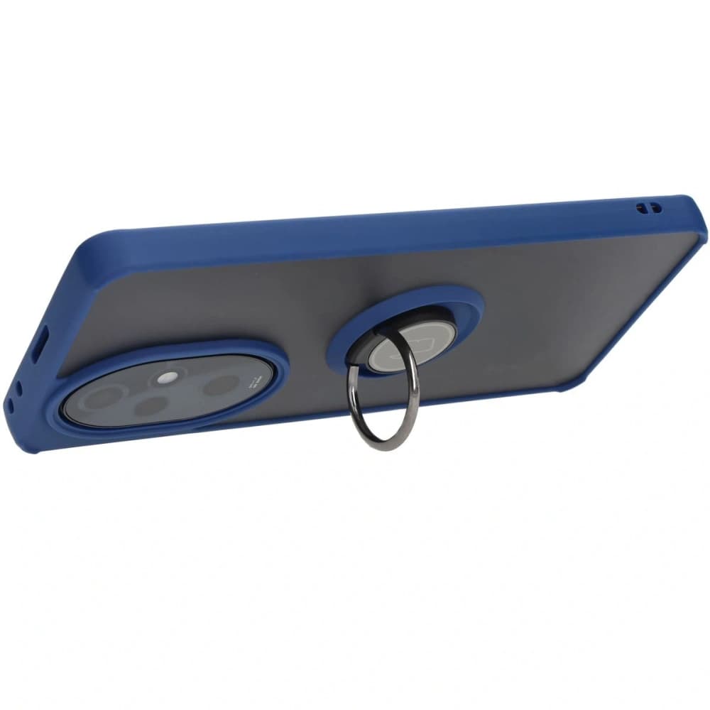 Bizon Case Hybrid Ring Honor 200 Pro smoky with a navy blue frame - 5