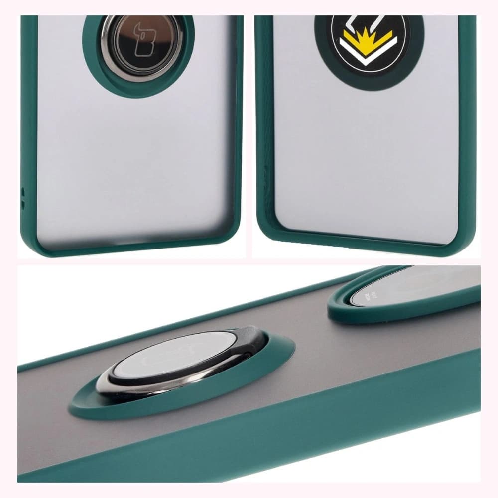 Bizon Case Hybrid Ring Honor 200 Pro smoky with a dark green frame - 6