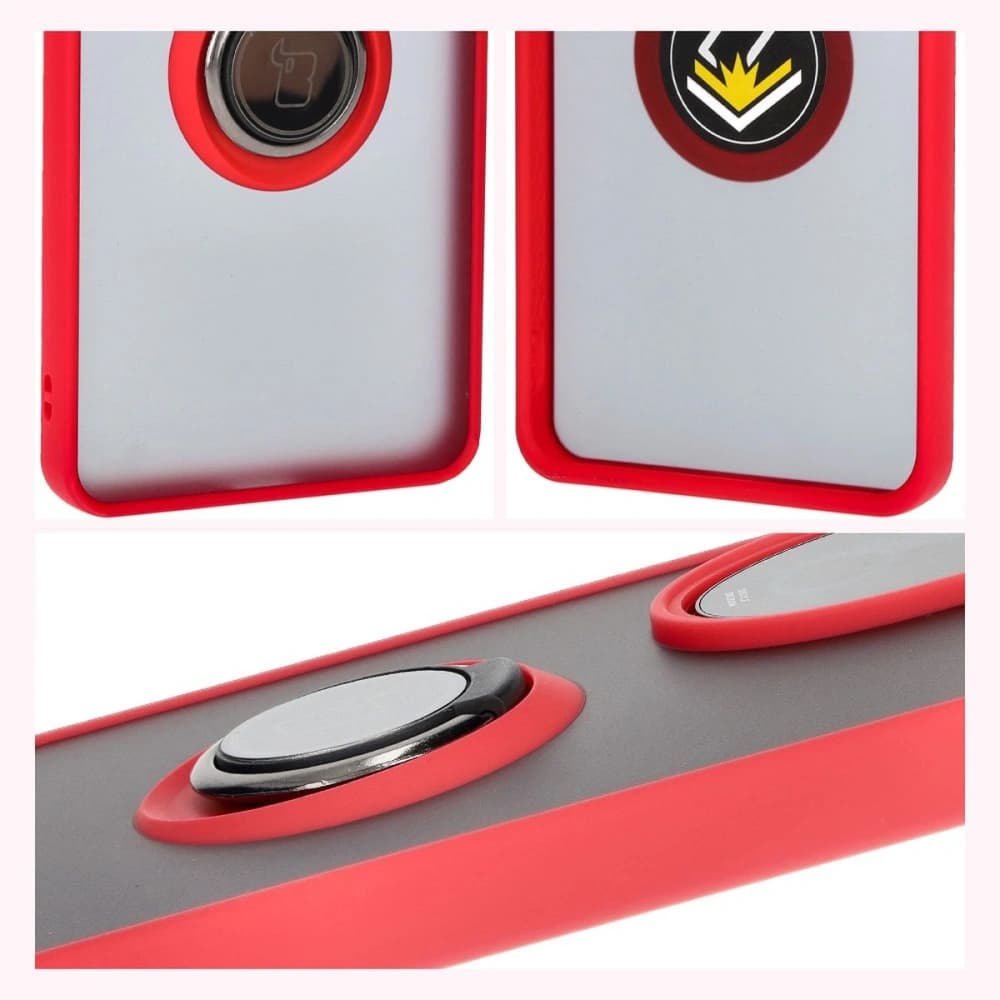 Bizon Case Hybrid Ring Honor 200 Pro smoky with a red frame - 6