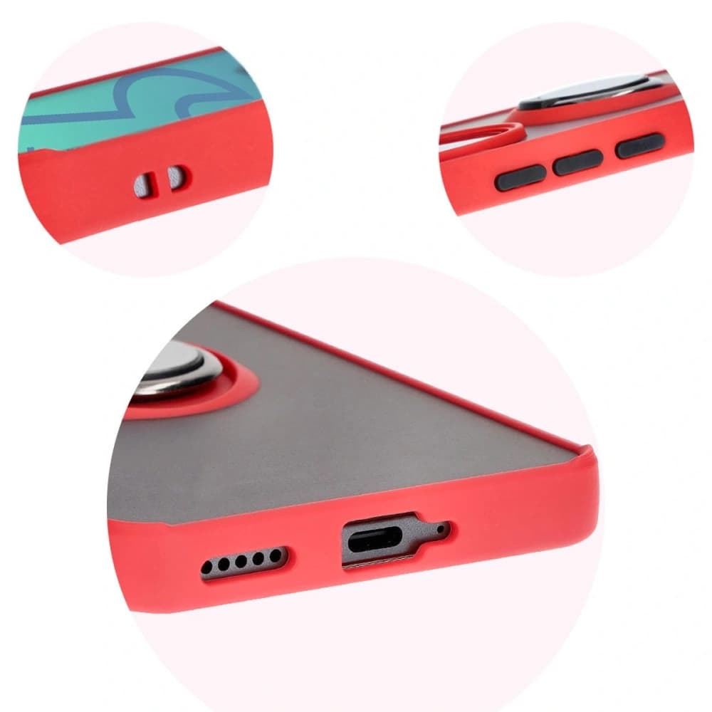 Bizon Case Hybrid Ring Honor 200 Pro smoky with a red frame - 8