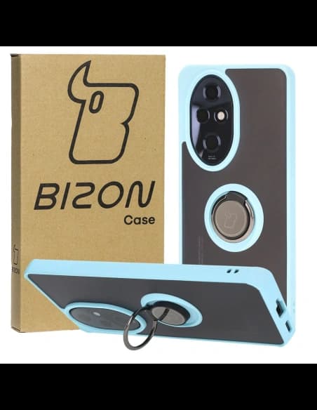 Bizon Case Hybrid Ring Honor 200 Pro smoky with a light blue frame