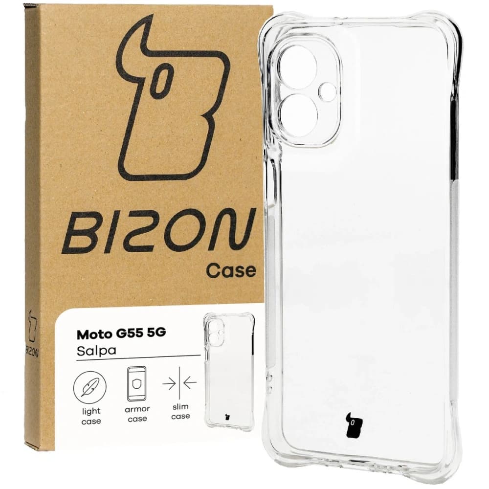 Elastický obal Bizon Case Salpa pro Motorola Moto G55 5G průhledný - 1