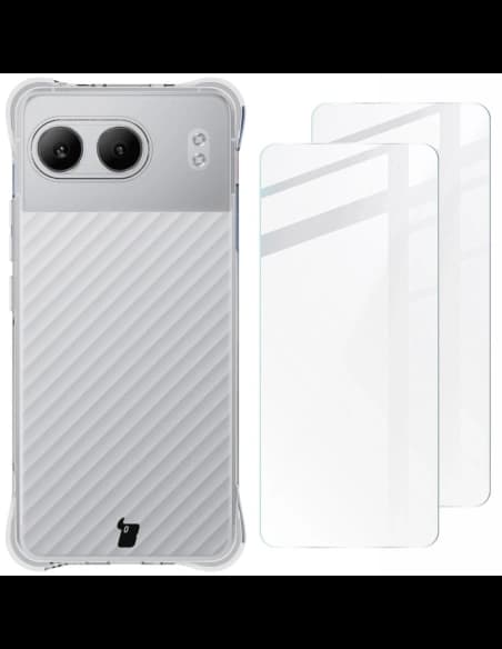 Bizon Case Clear Pack Hülle + 2x Bildschirmglas OnePlus Nord 4 klar