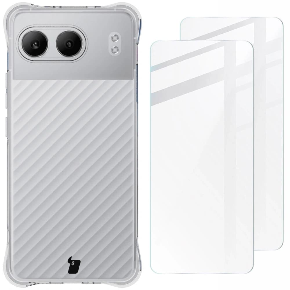 Bizon Case Clear Pack case + 2x screen glass OnePlus Nord 4 clear - 1
