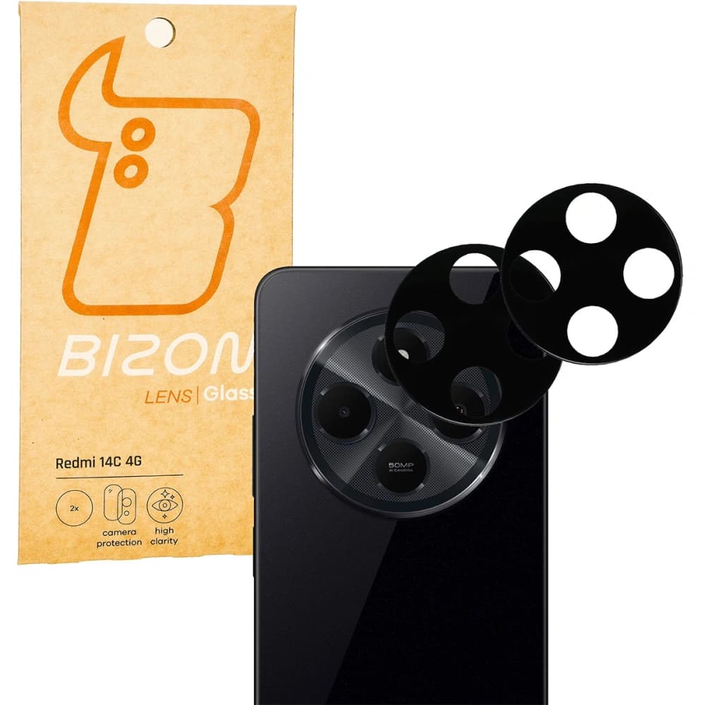 Szkło na aparat Bizon Glass Lens do Xiaomi Redmi 14C 4G / POCO C75 [2 PACK] - 1