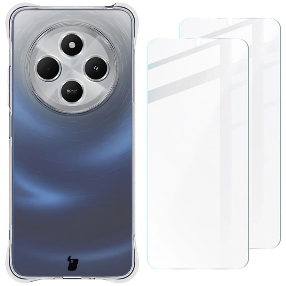 Bizon Case Clear Pack tok + 2x képernyő üveg Redmi 14C 4G átlátszó - 1