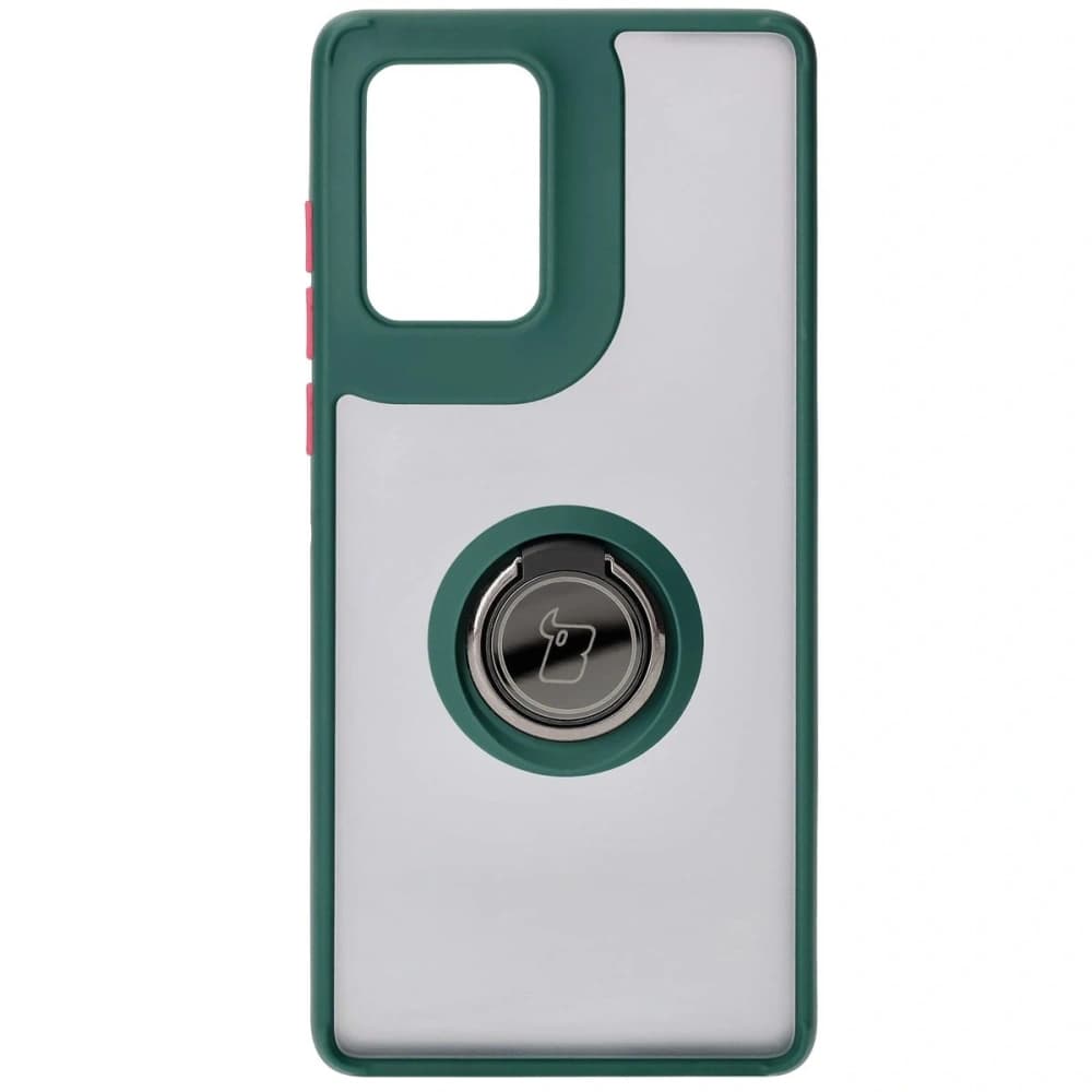 Bizon Case Hybrid Ring Motorola Edge 50 Fusion fumuriu cu un cadru verde închis - 2