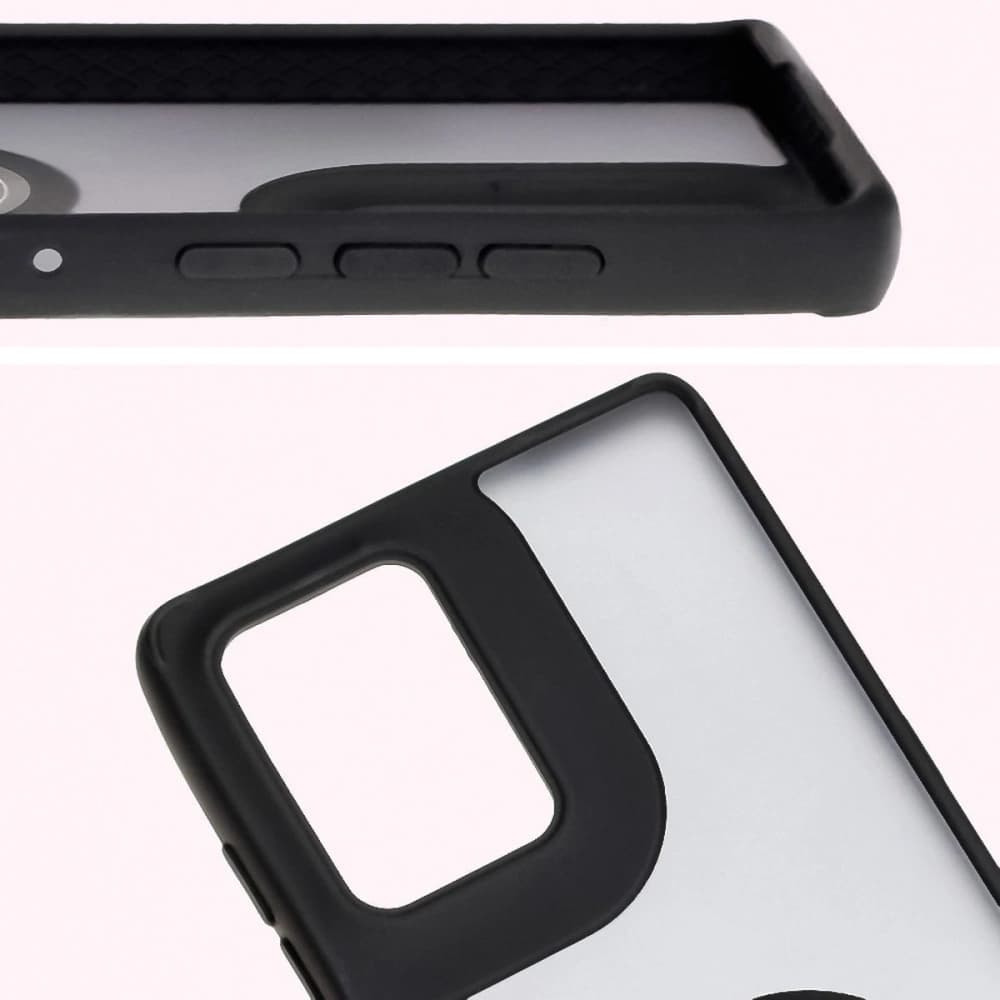 Bizon Case Hybrid Ring Motorola Edge 50 Fusion smoky with a black frame - 3