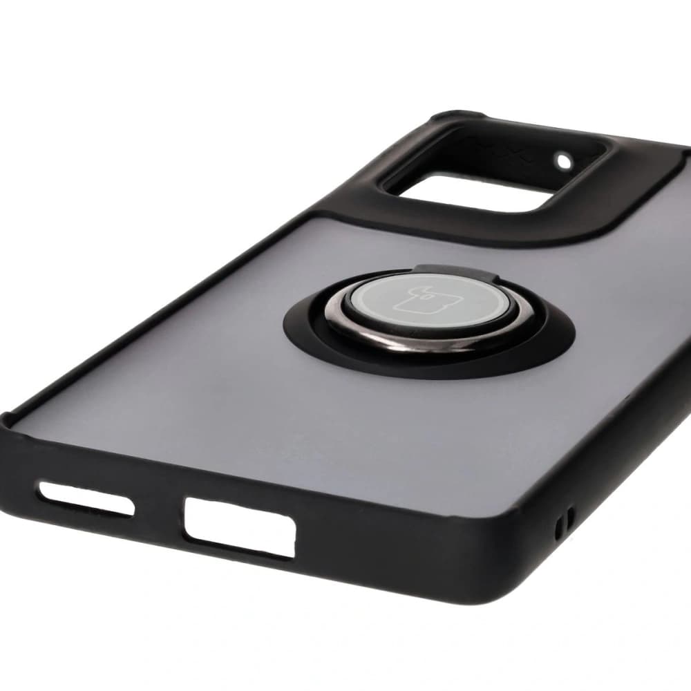Bizon Case Hybrid Ring Motorola Edge 50 Fusion smoky with a black frame - 5