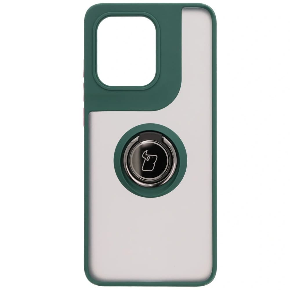 Bizon Case Hybrid Ring Motorola Edge 50 Neo smoky with a dark green frame - 2